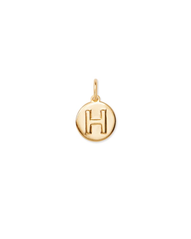 Letter H Coin Charm in 18k Gold Vermeil image number 0.0
